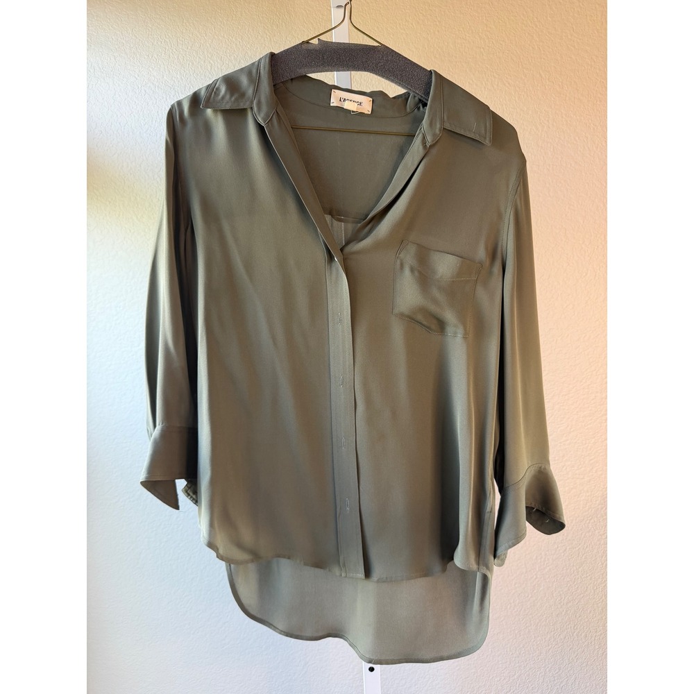 Sage Button-Up Blouse